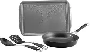 Circulon 87535 Symmetry Hard Anodized Nonstick Cookware Set / Pots and Pans Set - 4 Piece, Black