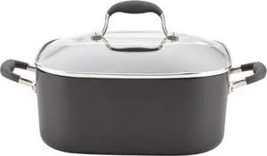Anolon Advanced Hard Anodized Nonstick Casserole Dish/Casserole Pan with Lid - 7 Quart, Graphite Gray