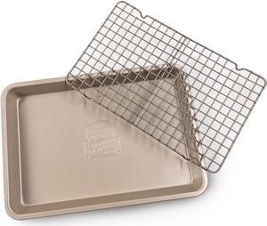 Certified Angus Beef Roasting Pan with Wire Rack  Heavy-Duty Non-Stick Perfect for Reverse Searing