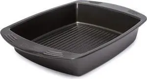 Ecolution Nonstick Roasting Pan, Carbon Steel with Premium Nonstick, Oven Safe to 450 F, Made without PFOA, Dishwasher Safe, 16-Inch x 12.75-Inch Interior, 21-Inch x 14-Inch Exterior