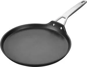 MsMk 11 inch Nonstick Crepe Pan, Titanium and Ceramic Nonstic Coating Flat Skillet Dosa Tawa Tortilla Pan, Large Pancake with Stay-Cool Handle, Induction Compatible, PFOA Free