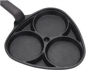 Kitchen Flower Cookin Clover 3 Divider Non Stick Egg Frying Pan (22cm x 21cm)