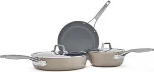 Calphalon® Premier Ceramic Nonstick 5-Piece Cookware Set, Mushroom Grey