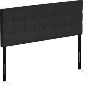 FURINNO Roanne Tufted Headboard, Queen, Black