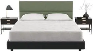 Jaxx Panelist Modern Padded Headboard  Set of 4 Wall Mounted Panels - Queen, Cypress Green Microvelvet