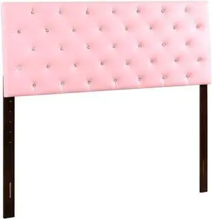 Glory Furniture Super Nova Faux Leather Upholstered Full Headboard in Pink