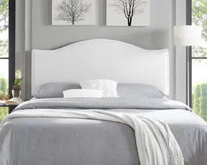 Naomi Home Catalina Full headboard only, Height Adjustable Full Size Bed Headboard, Nailhead Tufted Headboard with 12 Positions, Metal Legs, Wall/Bed Mount, Linen Fabric headboard Full, White Naomi Home Catalina Full headboard only, Height Adjustable Full Size Bed Headboard, Nailhead Tufted Headboard with 12 Positions, Metal Legs, Wall/Bed Mount, Linen Fabric headboard Full, White