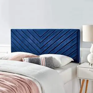 Modway Alyson Chevron Tufted Performance Velvet Full/Queen Headboard, Navy