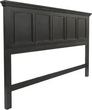 Office Star Products OSP Home Furnishings Farmhouse Basics King Headboard Only, Rustic Black Finish