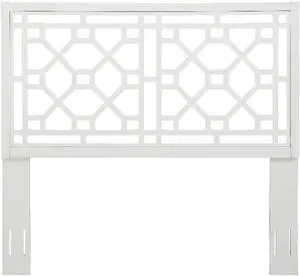 Thomas Chippendale White Adjustable Height Wood Headboard - Queen/Full Thomas Chippendale White Adjustable Height Wood Headboard - Queen/Full