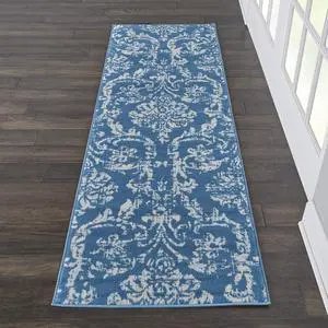 Nourison Jubilant JUB09, 2'3" x 7'3", Blue