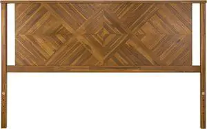 Ethan Headboard, King Size Headboard Only, Rustic Dark Brown, Sturdy Acacia Wood, Easy Assembly, Mid-Century Modern Style, Compatible with Various Bed Frames, Durable and Elegant Design