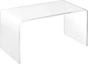 HOMCOM 32" Long Rectangle All Acrylic 15mm Thick Waterfall Coffee Table, Clear