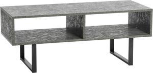 Household Essentials Jamestown TV Stand Coffee Table with Rectangular Storage Compartments Rustic Slate Concrete and Black Metal