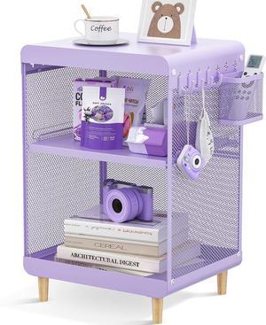 Night Stand,Cute End Table with Storage Drawer,Kids Nightstand for Bedroom Furniture,Bedside Table Small Purple Nightstand Coffee Table for Living Room, Dorm,Office