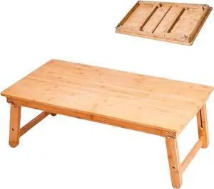Bamboo Coffee Table Foldable,Low Floor Table Dining Table Collapsible Oriental Folding Table for Living Room Small Spaces Picnic Table Ground Portable Table,Floor Desk for Adults,33.5x17.7in