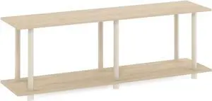 Furinno Turn-N-Tube No Tools Modern Rectangle Side Table, Bauhaus Oak/Beige