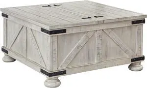 Signature Design by Ashley Carynhurst Casual Cocktail Table with Storage, Whitewash