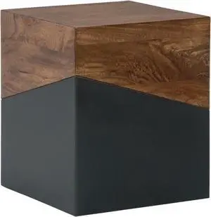 Signature Design by Ashley Trailbend Eclectic Accent End Table, Brown & Gunmetal