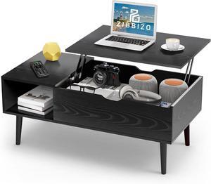 Coffee Table, Lift Top Coffee Tables for Living Room, Small Modern Wooden Center Tables with Storage Shelf and Hidden Compartment
