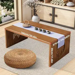 Folding Floor Coffee Table Japanese Folding Low Table for Sitting On The Floor Foldable Bamboo Coffee Table for Living Room Sitting Tea Meditation Dining Tatami 39.4 Inch