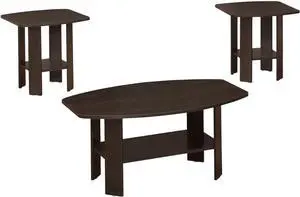 Monarch Specialties 7924P Table, 3pcs Set, Coffee, End, Side, Accent, Living Room, Laminate, Brown, Transitional Set-3Pcs Espresso, 35.5" L x 21.5" W x 16.25" H, Cappuccino Monarch Specialties 7924P Table, 3pcs Set, Coffee, End, Side, Accent, Living Room, Laminate, Brown, Transitional Set-3Pcs Espresso, 35.5" L x 21.5" W x 16.25" H, Cappuccino