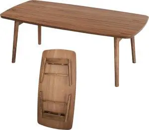 AZUMAYA Folding Legs Table W41.3 x D20.5 x H13.8 Inches Natural Walnut and Rubber Wood Material Home and Living Coffee Table Walnut Wood Color TAC-229WAL