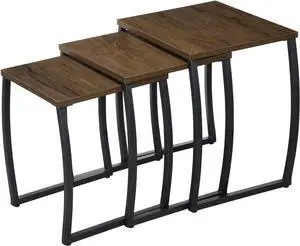 SRIWATANA Nesting Tables, Vintage Side End Tables Living Room, Coffee Snack Table Set of 3