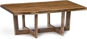 Alaterre Furniture Berkshire Coffee Table, 48-Inch Natural Live Edge Acacia Wood, Unique Handcrafted Design, Sturdy Build with Floor Protectors, Modern Industrial Farmhouse Style Ideal for Living Room