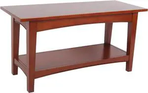 Shaker Cottage Bench in Cherry  Entryway Furniture, Shoes Shelf, Coffee Table, Long Lasting Durability, Easy Assembly, Transitional, Cottage Styling