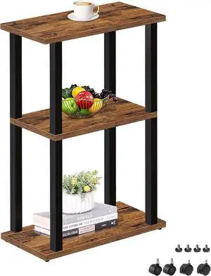TUTOTAK Small Side Table, Narrow End Table, Bedside Table, Couch Side Table with Wheels for Living Room or Bedroom, Brown TB01BB061 TUTOTAK Small Side Table, Narrow End Table, Bedside Table, Couch Side Table with Wheels for Living Room or Bedroom, Brown TB01BB061