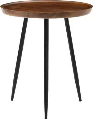 MH London Side Table - Dilan Tri Pin Small Table. Exclusively Designed Hand-Crafted Small Nightstand. Solid Wood Round End Table. Contemporary Accent Table for Bedrooms, Living Rooms and Home Office
