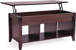 Lift Top Coffee Table with Hidden Storage Compartment Laptop Desk, Solid Wood Modern Furniture for Home