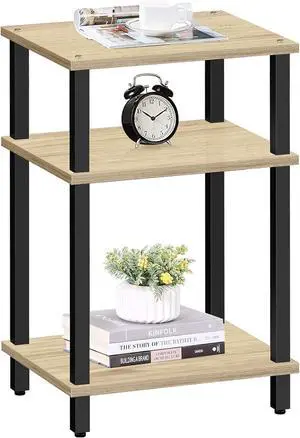 TUTOTAK End Table, Side Table, Nightstand, 3-Tier Storage Shelf, Couch Table for Small Space, Living Room, Bed Room TB01BO049