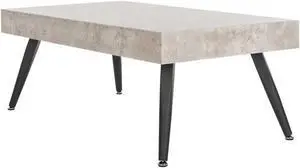 Safavieh Home Collection Cedric Light Grey and Black Rectangular Midcentury Modern Coffee Table