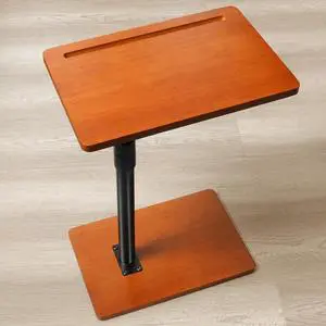360° Rotatable Sofa Tray Table for Couch Arm - Height Adjustable End Table for Bed or Chair with Phone & Tablet Slots, TV Tray Table, Side Table Tray for Small SpacesMahogany,Rectangle