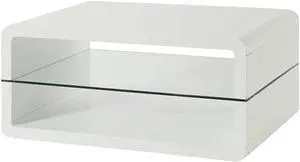 Coaster 2-shelf Coffee Table White and Clear 703268