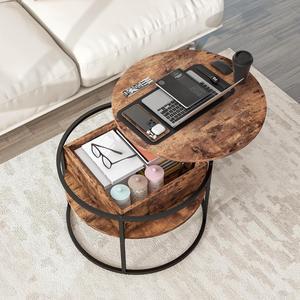 HOJINLINERO Round Lift Top Coffee Table,Coffee Tables Living Room,Black Coffee Table with Storage Hidden Compartment,Wood Farmhouse Coffee Table Decor,Center Table for Living Room,Modern Coffee Table