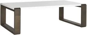 Safavieh Home Collection Bartholomew Mid-Century Modern White and Dark Brown Coffee Table