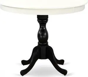 East West Furniture AMT-LBL-TP Antique Modern Kitchen Table - a Round Dining Table Top with Pedestal Base, 36x36 Inch, Multi-Color