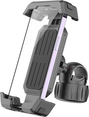Bike Phone Holder, Motorcycle Phone Mount, 2025 Upgrade Bicycle Phone Holder, Electric Scooter Ebike Cell Phone Handlebar, Phone Holder for Bike, Bike Accessories for iPhone 4.7-7" Phone