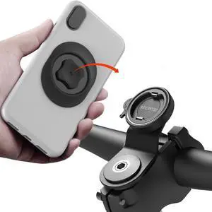 sincetop Bike Phone Mount,Mountain Bicycle Stem Phone Holder,Aluminum Handlebar Cell Phone Clamp,Gravel/MTB/Road E-Bike Cycling Cell Phone Clip,Quick Release Attach/Detach-BlackSeries C-1st Gen