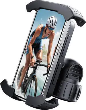 Bike Phone Holder, Motorcycle Phone Mount with Safe Lock, Bike Accessories Phone Holder for Bike, Bicycle, Electric Scooter, Motorcycle