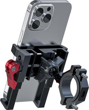Tiakia Aluminum Bike Phone Mount Holder, [2024 Upgrade] Motorcycle Phone Mount, [1s Lock] Handlebar Mounted Cell Phone Holder, 360° Rotation, Universal Bicycle Phone Mount for 4.5-7 Inch Phones