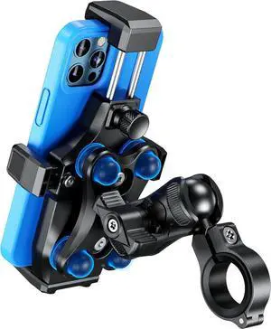 Kewig Motorcycle Phone Mount- [Vibration Dampener] [High-Speed Secure Lock] Motorcycle Cell Phone Holder, Bike Phone Handlebar Mount for iPhone 16/15/14 Pro Max, 4.7-7.2" Smartphone