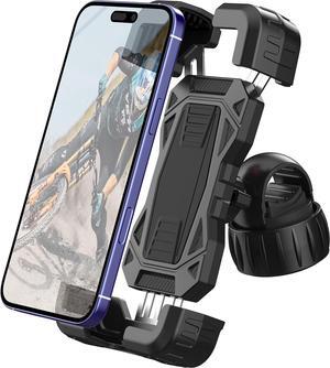 Bike Phone Holder Motorcycle Phone Mount, Upgrade Bicycle Handlebar Mount Compatible with iPhone 16/15 Pro Max / 14 Plus, Galaxy S10 and 4.7-6.8" Cellphone