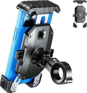 Kewig Motorcycle Phone Mount Holder - [No Scratches Camera ] [1s Lock] Motorcycle Cell Phone Mount, Bike Handlebar Phone Holder for iPhone 16/15/ 14/13 Mini, Pro Max, 5.5-7.2" Phones