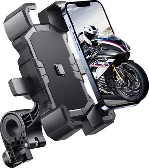 Bike Phone Holder Handlebar,Motorcycle Phone Mount,ATV Cell Phone Clamp,Scooter Phone Clip for iPhone 15 Pro Max14 13 12plus, Samsung S24Ultra S23 and More 4.7" to 7.0" inch Phone