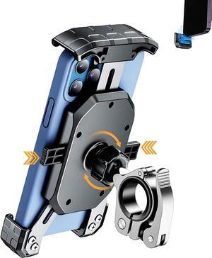 Kewig Bike Phone Mount Holder, Motorcycle Phone Mount [1s Lock] [One Hand Operation], Bicycle Scooter Handlebar Cradle Clip for iPhone 16 Pro Max/Plus,15 14 13 Mini and 4.0-7" Phone