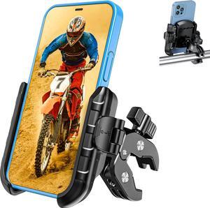 Kewig Motorcycle Phone Mount Holder- [Camera Friendly] Bike Phone Mount Handlebar Clamp Clamp, Bicycle Scooter Phone Holder for Samsung iPhone 16 Pro Max, 15 14 13, for 5.4-7.2" Smartphones